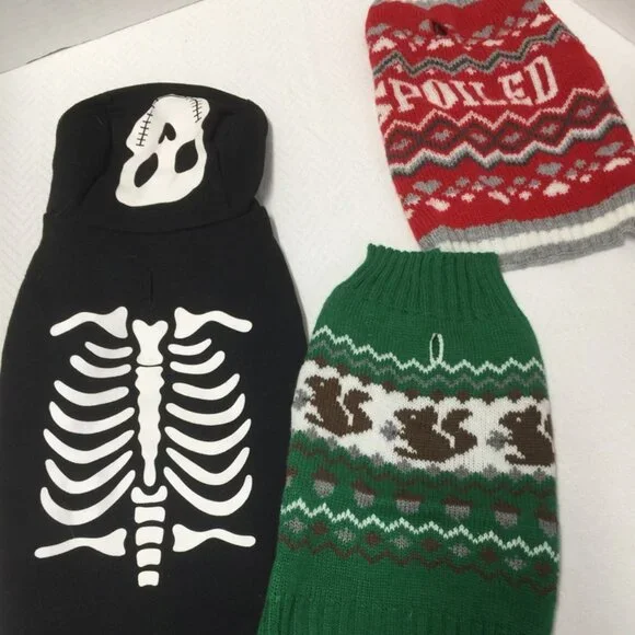 Dog Sweaters Shirts Small and Xsmall Lot of 12 Dog Sweaters Holiday Dog Sweaters - Picture 5 of 9